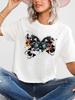 Butterfly Graphic Oversized T-Shirt Cute Short-Sleeved Top for Women European And United States Style Casual Fashion Modal