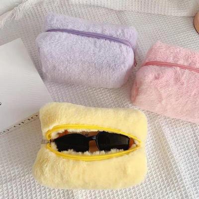 Plüsch Make-up Taschen für Frauen Weiche Reise Kosmetiktasche Organizer Etui Damen Mädchen Make-up Etui