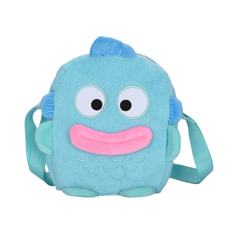 

Милая сумка женская мультяшная рыба монстр плюшевая сумка-мессенджер для мобильного телефона трехмерная сосиска большой рот на плечо синий
