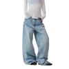 Angel Wing Print Scimitar Jeans West Coast American Pants High Street Vibe Loose Silhouette Straight Pants