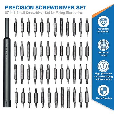 97 in 1 Präzisionsschraubendreher-Set Kleines Mini-Schraubendreher-Set Multifunktions-Schraubendreher-Kit zum Reparieren von Elektronik PC Brille
