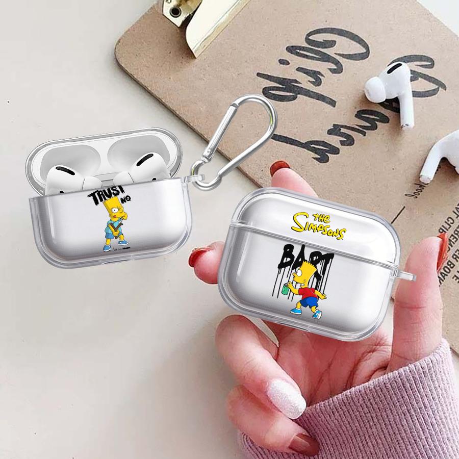 Clear Earphone Cases Cover Case For Airpods Pro2 Pro3 4 2 Pro 3 1 The Simpsons Bart