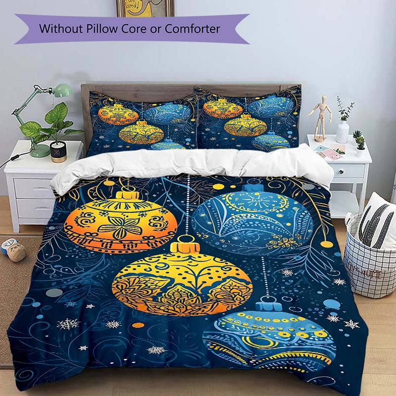 3pc Festive Atmosphere Style Cover Set - 1 Quilt Cover + 2 Pillowcases, All Seasons Bedroom Setting, Perfect for Home001