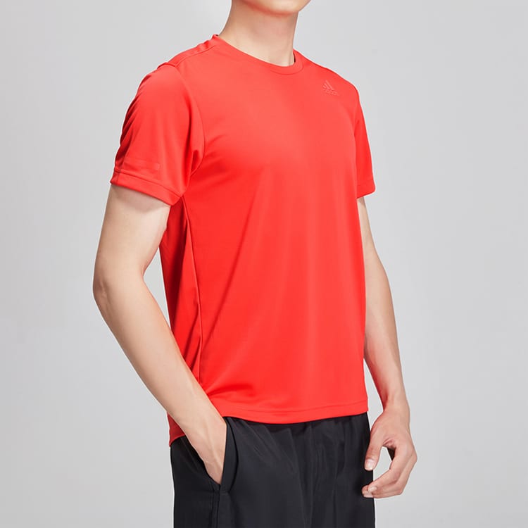Adidas T Shirts Men's Red Crew Neck Moderate Straight Fit EI6397