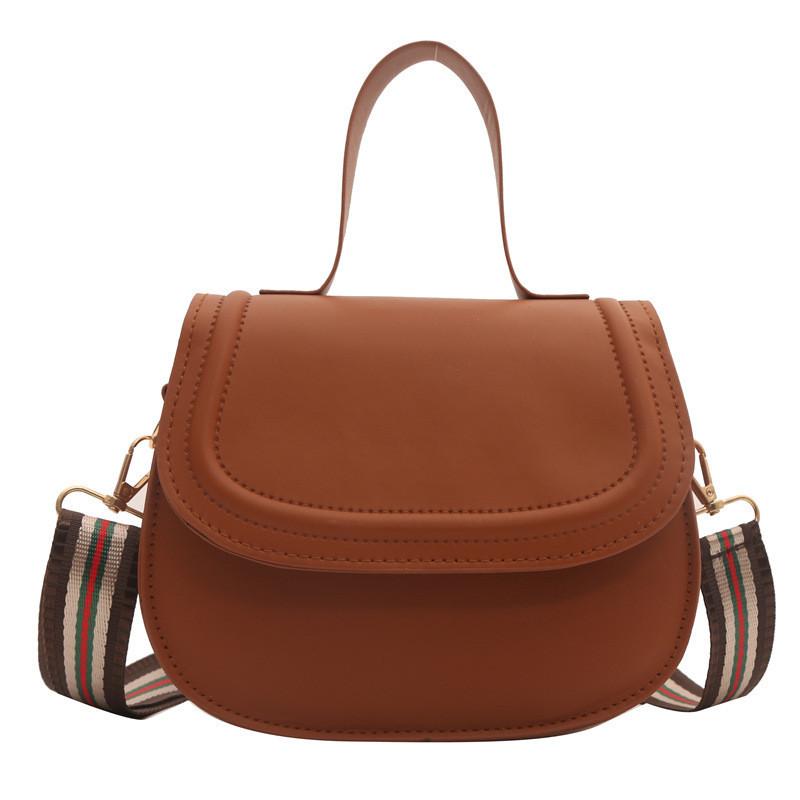 

Wholesale Popular Solid Color Street Style Saddle Bag Women Bags 2024 Spring New Casual Shoulder Crossbody Bag White коричневий