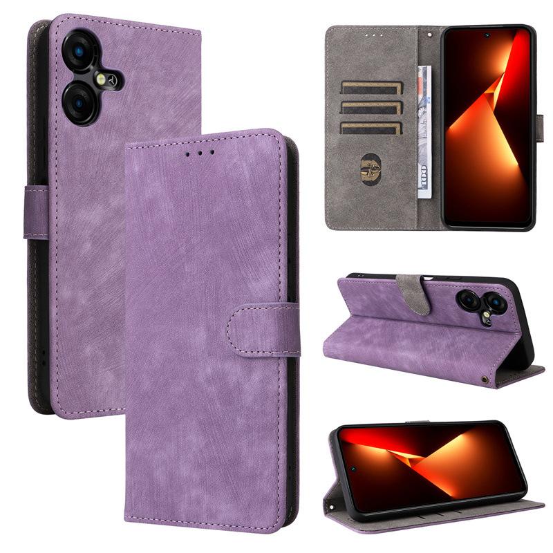 

Чехол-книжка для Tecno Pova Neo 3 из искусственной кожи, защитный чехол для телефона, противоударный, с защитой от RFID-излучения for Tecno Pova Neo 3 фиолетовый