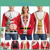Cozy And Festive 3d Ugly Christmas Print Crew Neck Pullover Sweatshirt For Women And Men