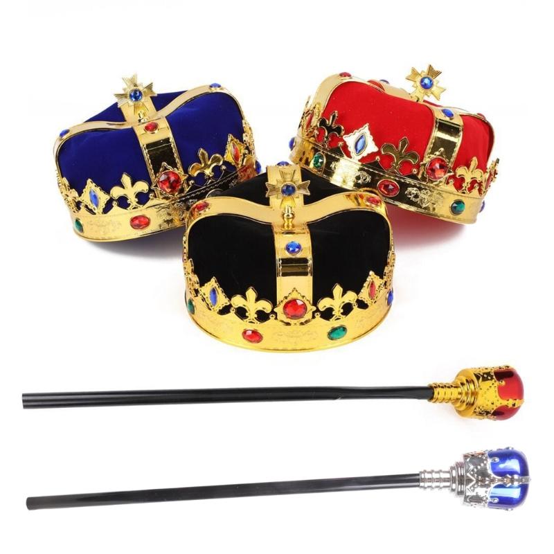 Shining Party Crown Hats for Birthday Wedding Celebration Cosplay King Crowns Show Performances Costume