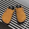Fashion Fashion Suede Cork Slippers for Men Insole Cork Clogs Sandals with Arch Support Clogs Mules Slippers Leisure Walk Male Half Drag
