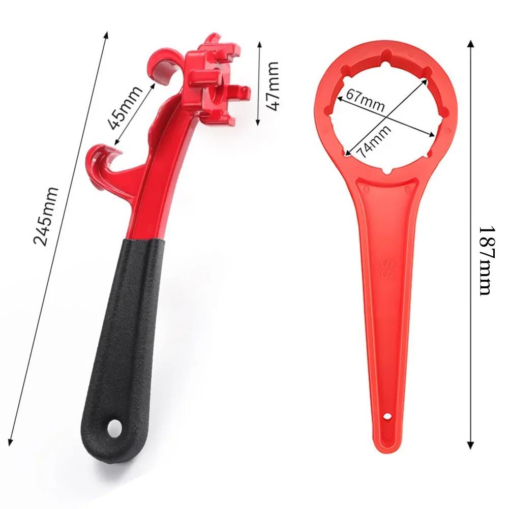 Multi Function 3 In 1 Bung Wrench and Bucket Opener Tool Designed for 55 Gallon Drums and Paint Containers with Ergonomic Handle
