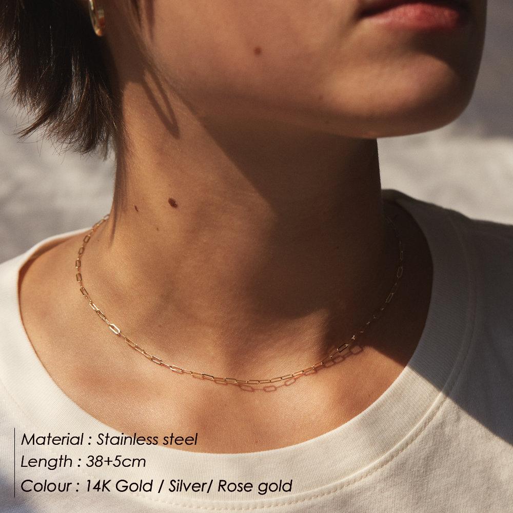 eManco Gold Color Stainless Steel Chain Necklace Women Chain Choker for Woman Jewelry