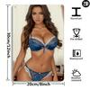 Modern Art Metal Wall Decor Blue Lace Lingerie Hanging Aluminum 8x12 Inch for Bedroom