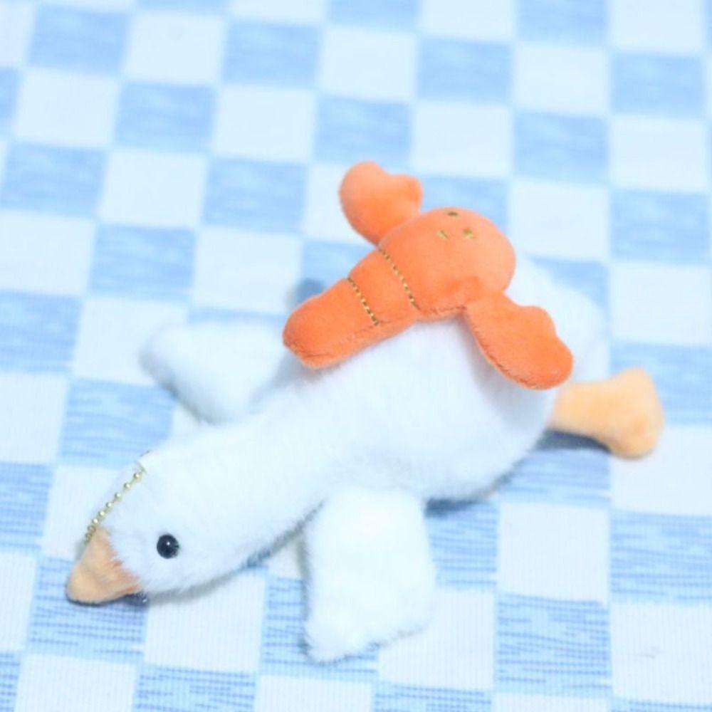 Crayfish Turtles Bees Bees Duck Doll Pendant Fluffy Plush Cartoon Duck Keychain  Bag Hanging