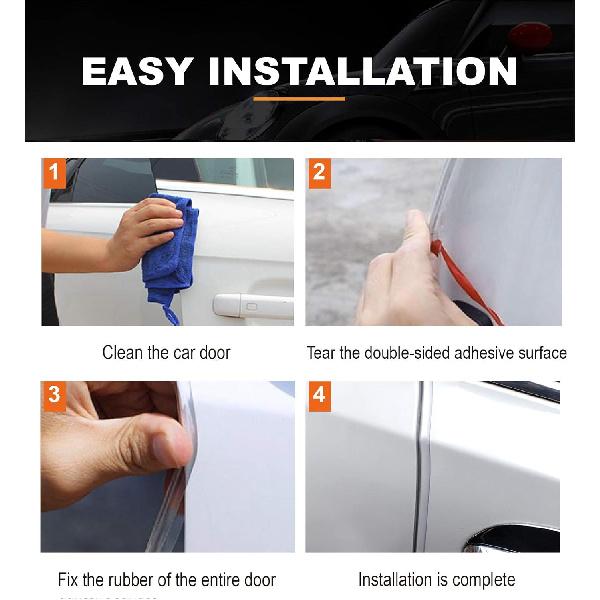 Car Door Edge Guards Clear, 16Ft Rubber Seal Protector U Shape Edge Trim Car Door Edge Protection Fit For Most Car