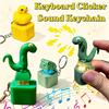 Fidget Keychain Clicker Keychain Frog Keychain Sound Keyring Stress Relief Toy Rechargeable Toy Keyboard Fidget Duck Keychain