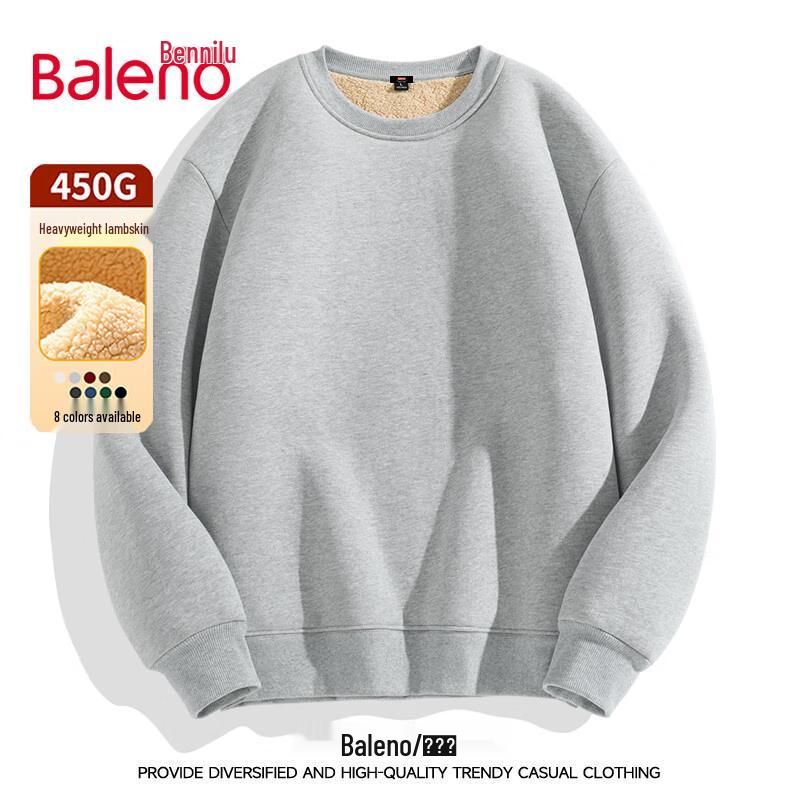 Baleno Men's Lamb Wool Fleece Round Neck Sweatshirt