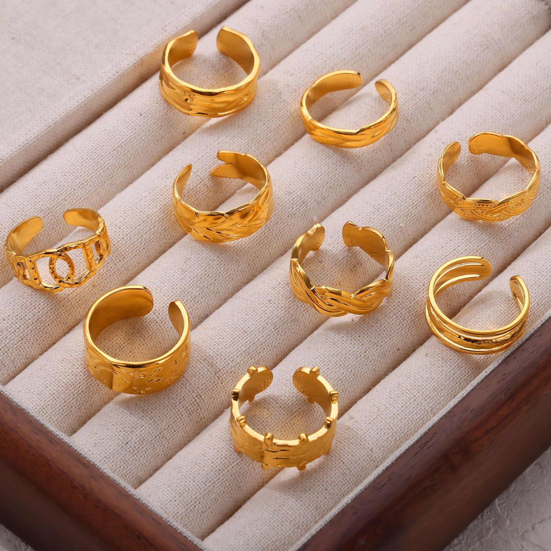 

Ring Irregular Texture Texture Geometric Ring Concave and Convex Creative Design Temperament Simple Ring Jewelry Average Size