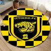 Al-Ittihad Club Round Area Rug,Carpet Rug for Living Room Bedroom Sofa Playroom Decor,Non-slip Floor Mat
