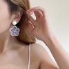 Niche Design Sense Color Transparent Flower Stud Earrings Female, Personality Versatile Contrasting Color Earrings Internet Celebrity Earrings