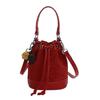 Fashion drawstring handbag versatile bucket bag women's 2025 autumn and winter new commuter shoulder bag trendy messenger bag