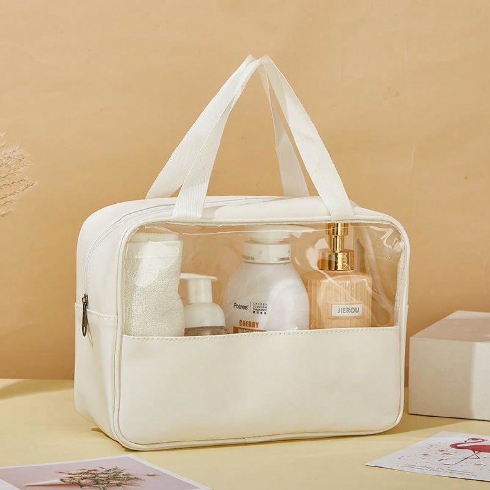 Splicing cosmetic bag large capacity translucent waterproof wash portable portable travel storage bag