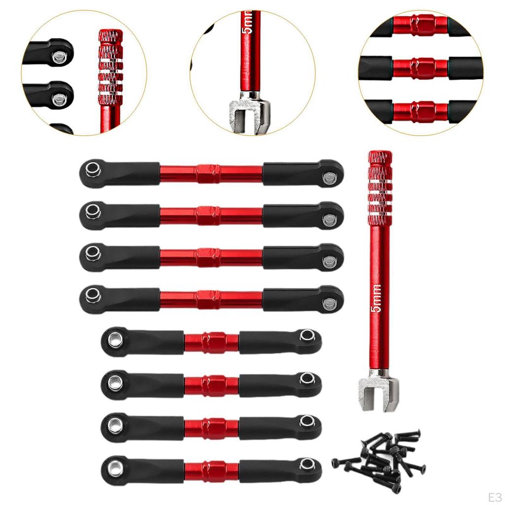 8 Pieces RC Toe Links Pull Rod Accessories Aluminum Alloy Steering Link Push Hops up for