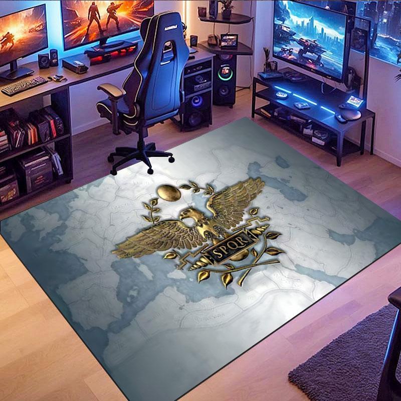SPQR Eagle Emblem Rug, suitable for living room, bedroom, game room, computer room and home décor.