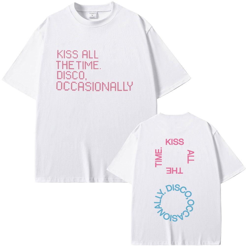 Hot Sale New Kiss All The Time Disco Occasionally Album Graphic Tshirt Unisex Women Fashion Oversized T Shirt Male Cotton Tshirts