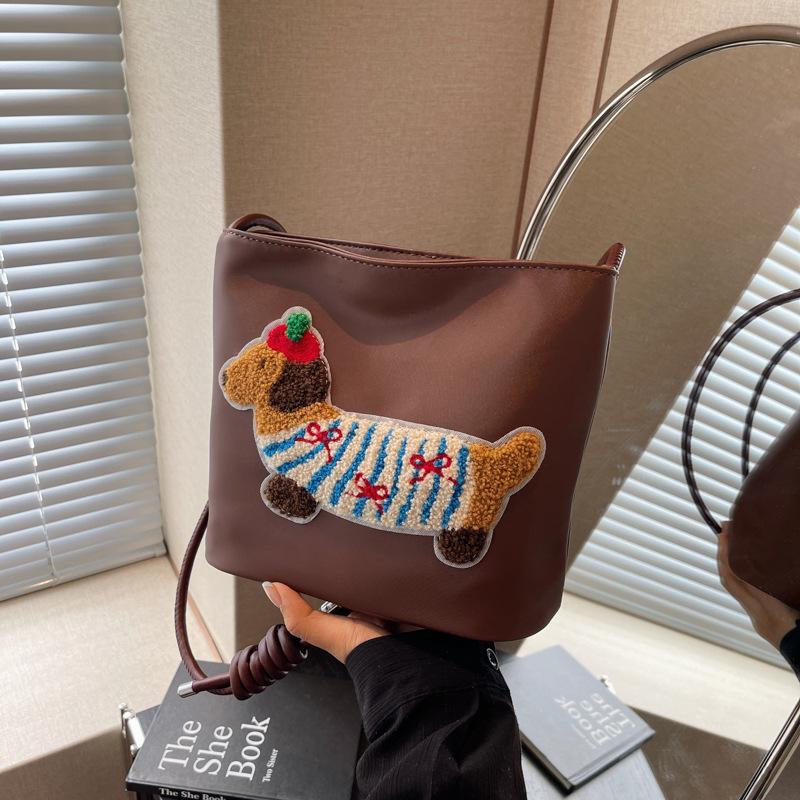 Cute Bag Women'S Fashion Canvas Messenger Bag Casual Shoulder Underarm Bag Bucket Bag