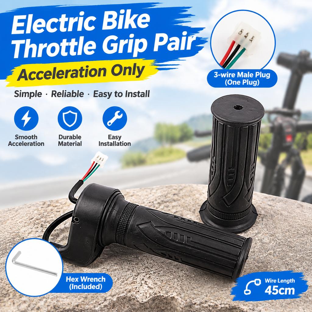 Electric Bike Throttle Grip Pair 22mm Universal Replacement