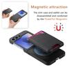 Leather Magnetic Wallet Phone Case for Samsung Galaxy Z Flip 7 Fe 6 5 4 3 with Detachable Card Holder 2 In 1 Cover
