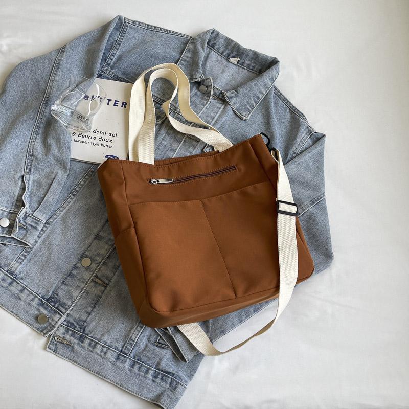 Women s Commuting Solid Color Tote Bag Large Capacity Crossbody Bag Handbag чёрный — фото 13