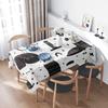 Tovaglia con Stampa di Gatti Moderna Decorazione per la Casa Copritavola in Poliestere per Sala da Pranzo con Porta Piatti Blu per Cucina Motivo Bianco Nero (120x240cm)