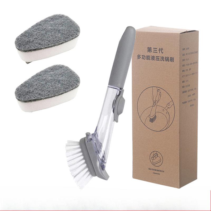 Kitchen Liquid-filled Pot Brush Multi-functional Bowl Brush Household Long-handled Oil Brush Hydraulic Pot Brush