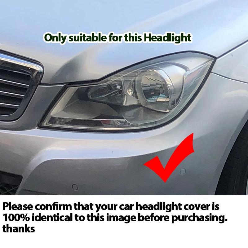 For Mercedes-Benz C Class W204 C180 C200 C260 2011-2015 Lampshades Headlamp Transparent Lamp Shade Headlight Cover Lens