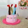 Plush Pet Birthday Hat Cute Candles Dog Hat Pet Cosplaying Birthday Cake Hat  Photography