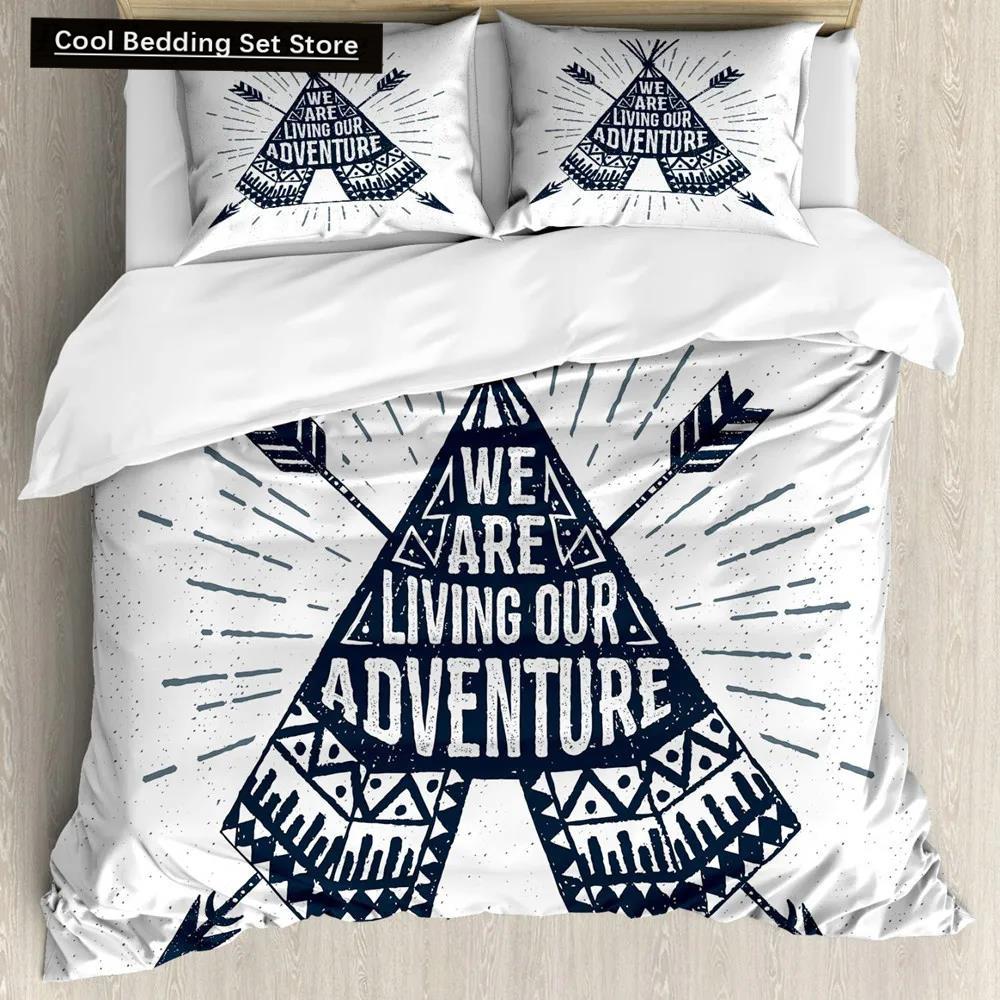 Adventure Duvet Cover Set Wilderness Themed Duvet Cover Set Bedclothes Double Queen King Size Polyester Bedding Set Pillowcase