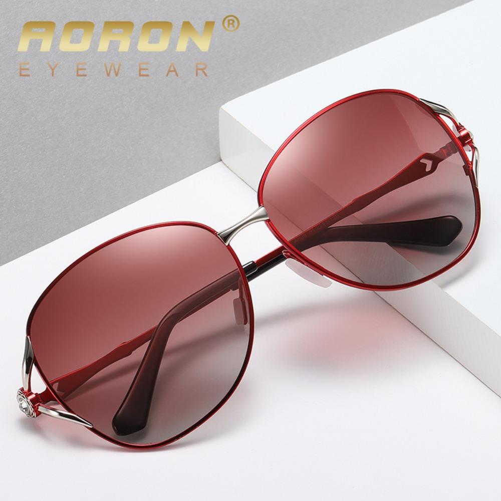 aoron Polarized Women's Sunglasses Trend Two-color Gradual Change Sunglasses Large Frame Diamond Glasses