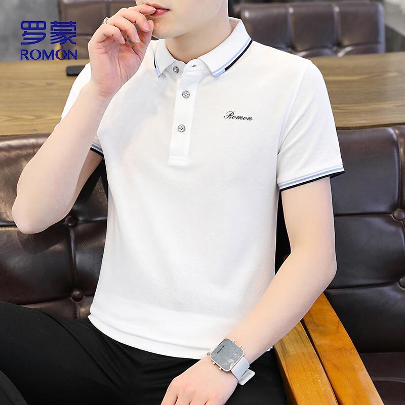 ROMON Men's Ice Silk Polo Short Sleeve T-Shirt LM12
