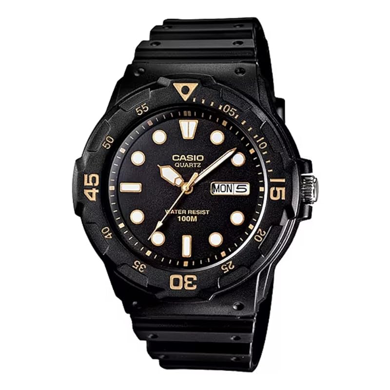 CASIO Standard Quartz Watch MRW-200H-1EV Men s Black and Gold Overseas Model [Used]
