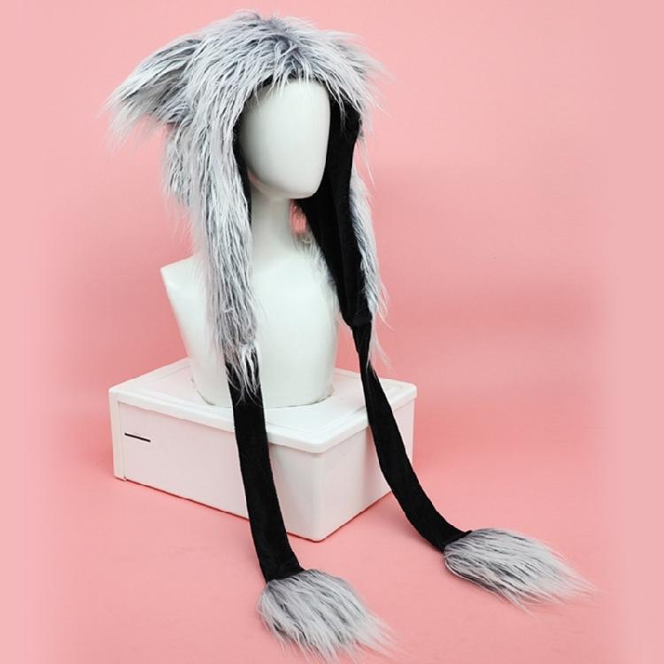 Cosplay Head Wrap Thicken Furry Wolf Hat for Climbing Skiing Sports Headwear