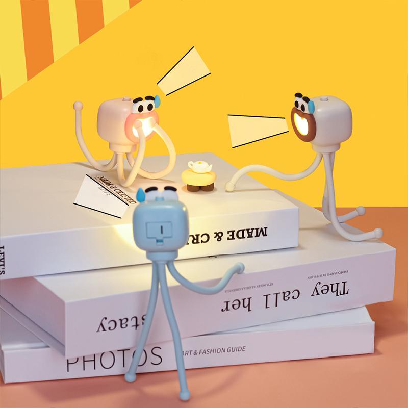 Octopus Nachtlicht Mini Einstellen Tisch Lampe Tragbare Leselicht Einfach Fixiert Octopus Tentakeln Desktop Lustige Stücke Spielzeug Lampe