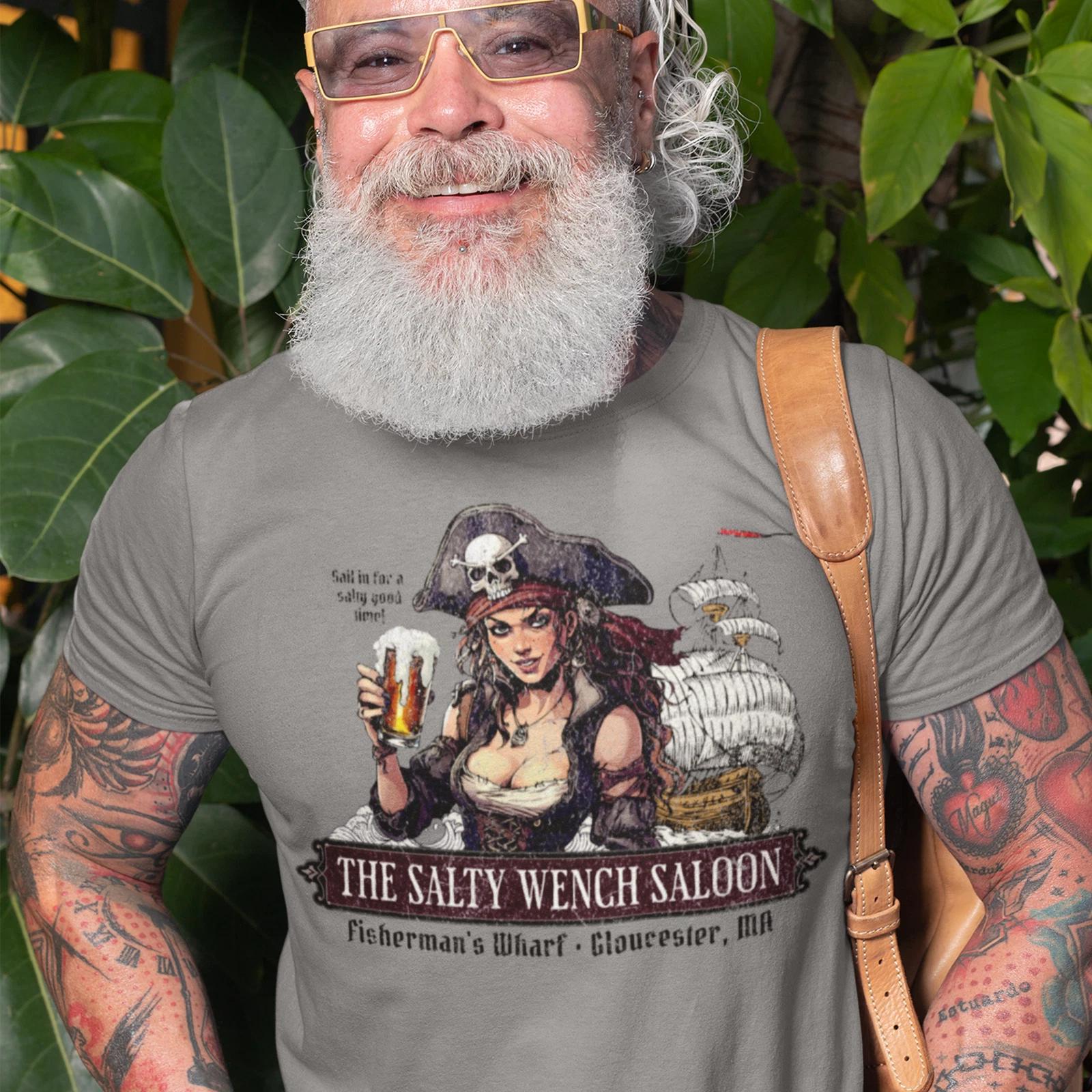 Salty Wench Dive Bar T-Shirt, Lady Pirate Saloon Drinkers Tee, Dive Bar Shirt S