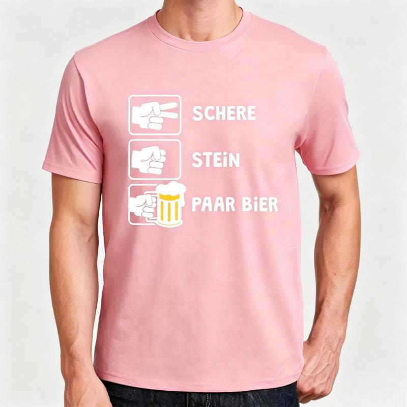 Shirts Harajuku Unisexs Shortsleeved Tshirt With Gerunisex Beer Hand Gesture Loosefitting Pub Casual Top Unisex Clothing Graphic T
