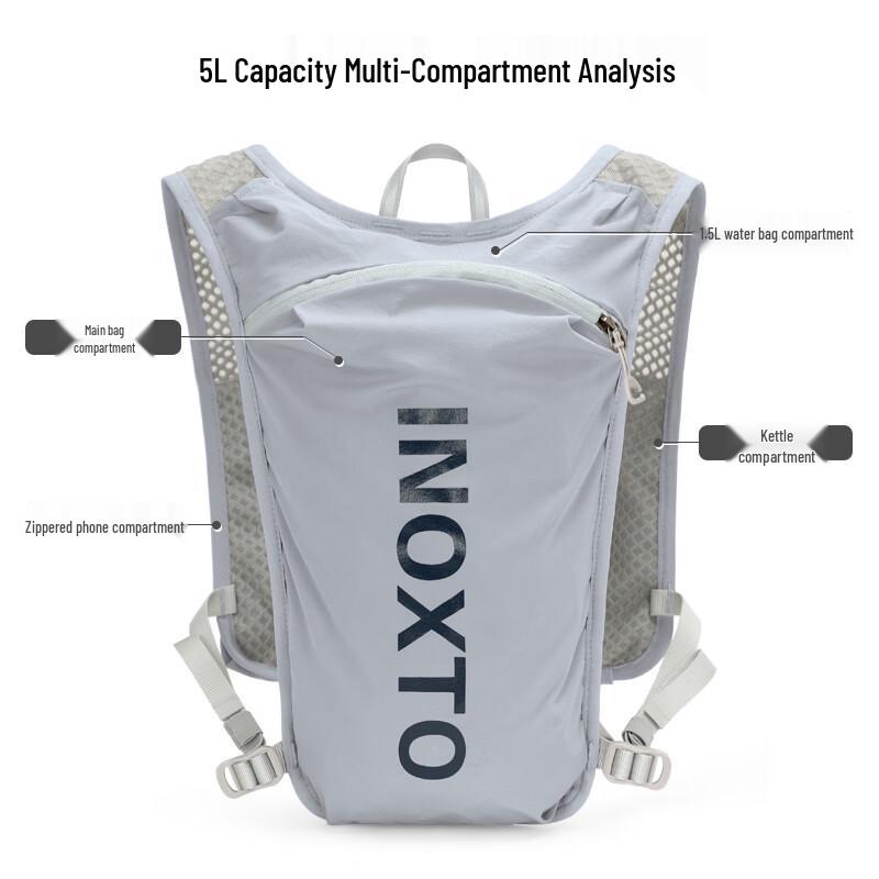 INOXTO 5L Trail Running Hydration Vest One Size