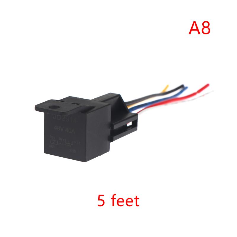 Universal 40A 12V-72V Automotive Relay 4/5Pin with Interlocking Socket for RV Truck Van Motorcycle Use