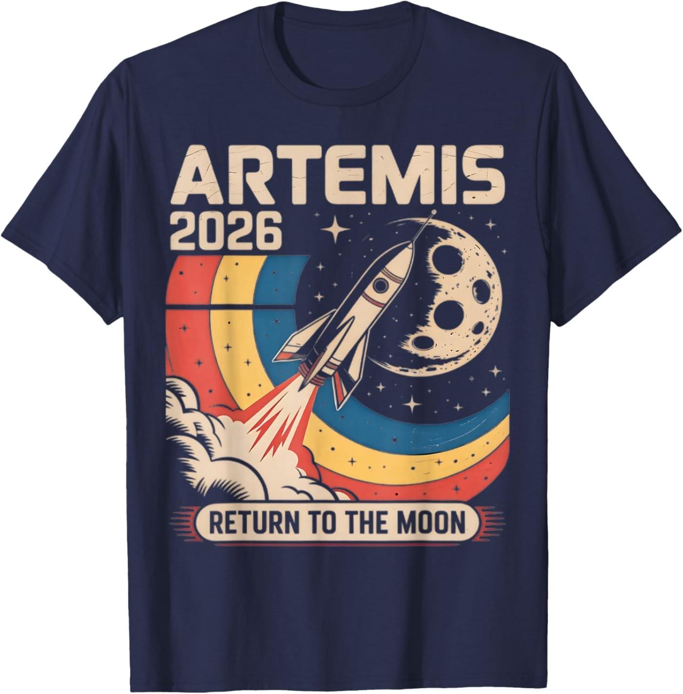 Artemis II Launch Back to The Moon 2026 T-Shirt S