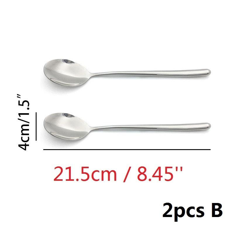 

Ложки из нержавеющей стали 304 с длинной ручкой, корейские суповые ложки, столовая ложка, ложка для риса, салата, кофейная ложка для смешивания, десертная чайная ложка, столовые приборы