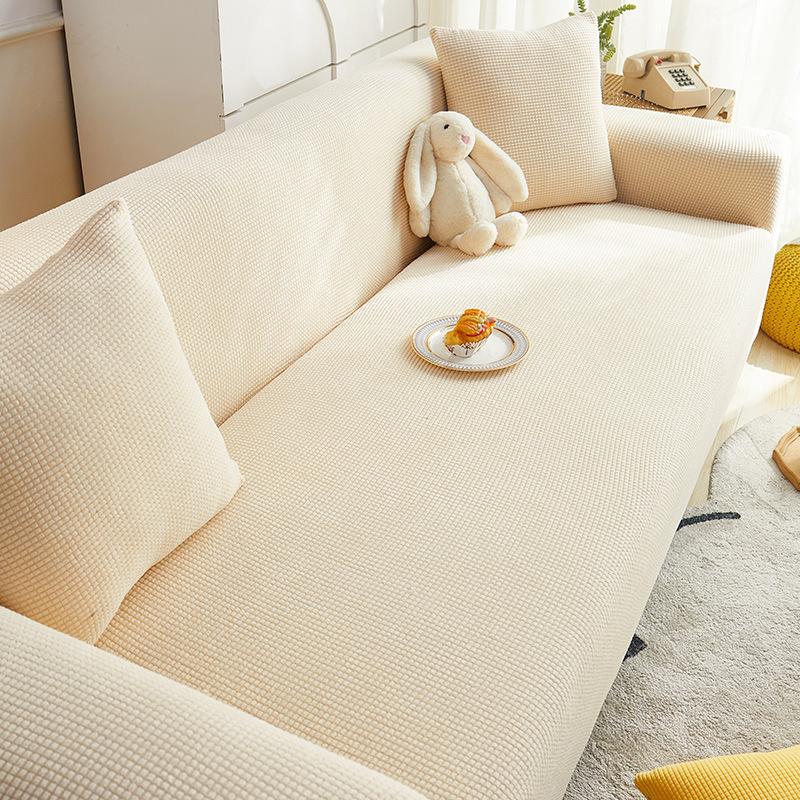 New Corn Velvet All Inclusive Sofa Cover Modular Sofa Cover Scratch Resistant Anti-slip Fixed Four Season Universal Cover