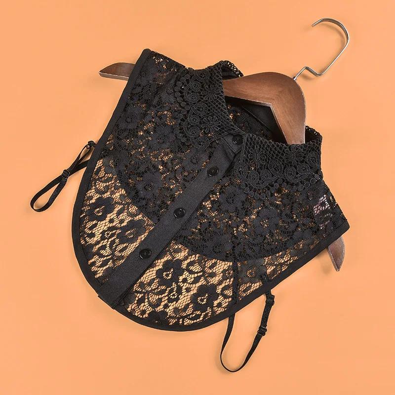 

Шифон женский ажурный цветочный кружевной фальшивый воротник свитер съемный лацкан полурубашка блузка женский фальшивый воротник Nep Kraagie